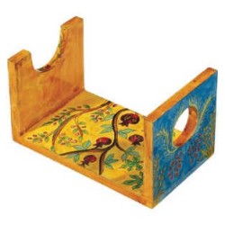 Pomegranates Wooden Shofar Stand - Small | Rosh Hashanah | Judaica