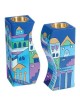 Fitted Candlesticks - Jerusalem Blue | Candle Holders | Judaica