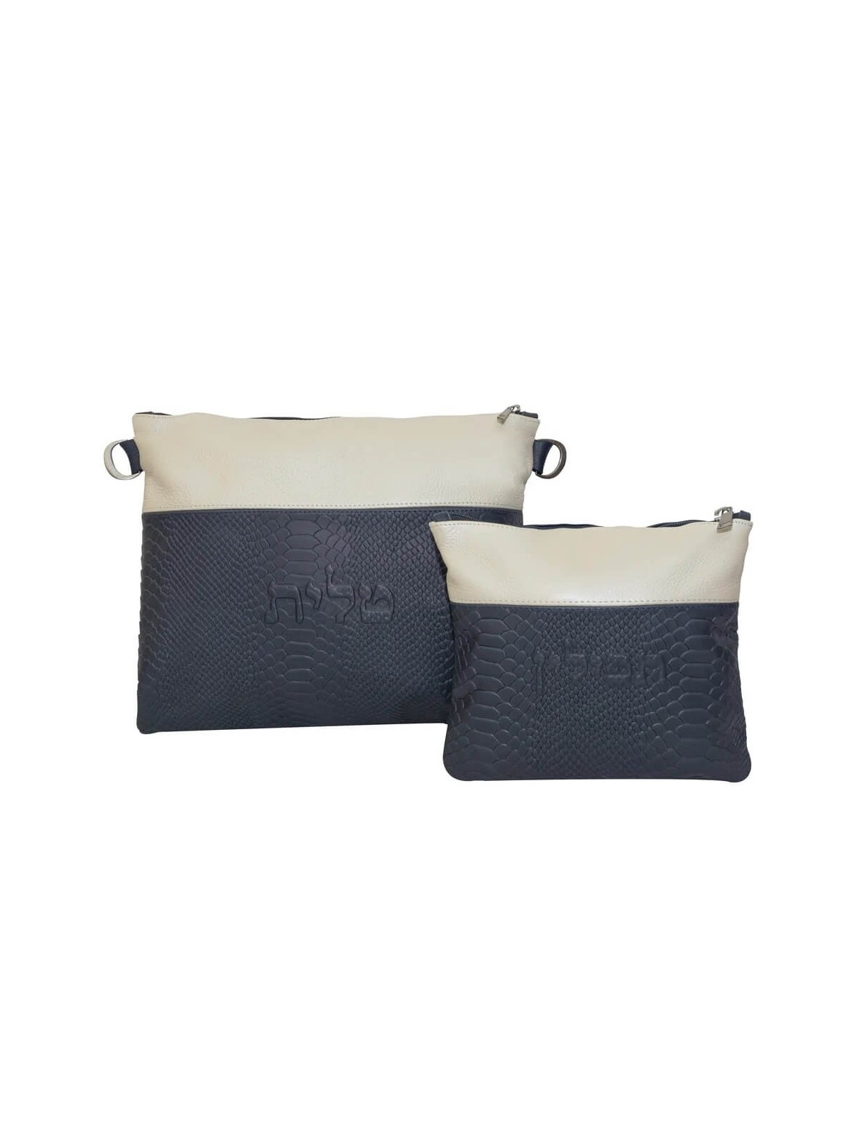 Two Toned Multi-Textured Personalized Tallit & Tef | Tefillin & Access