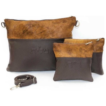 The Fur Collection Leather/Fur Strip Personalized  | Tefillin & Access