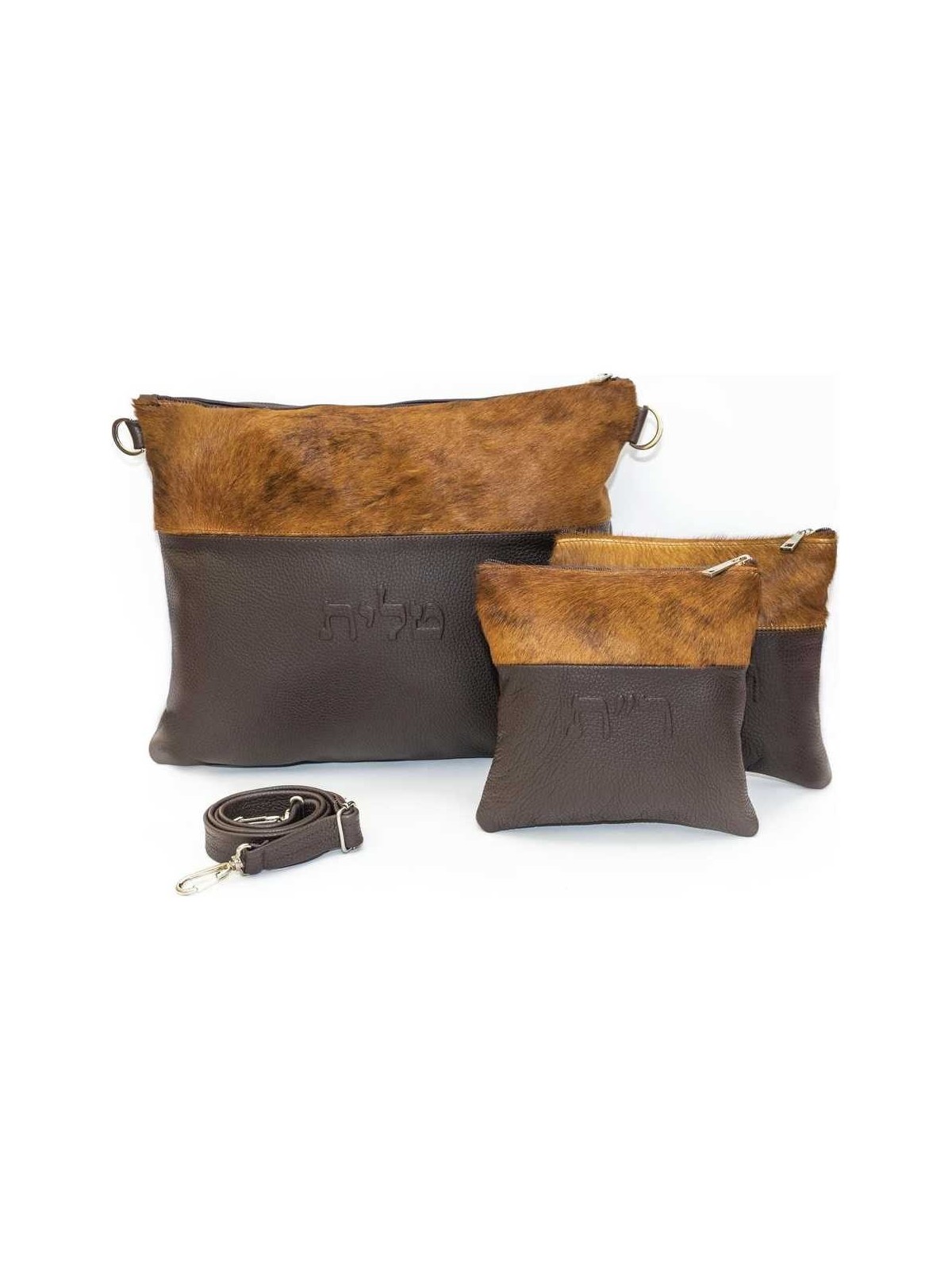 The Fur Collection Leather/Fur Strip Personalized  | Tefillin & Access