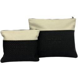 Two Toned Multi-Textured Personalized Tallit & Tef | Tefillin & Access