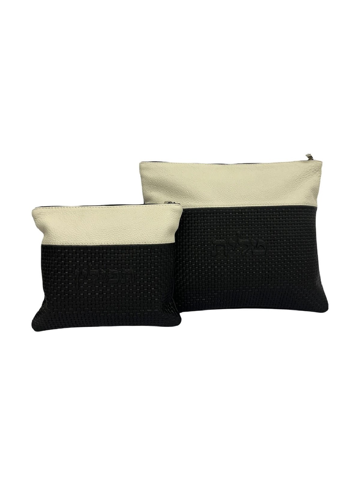 Two Toned Multi-Textured Personalized Tallit & Tef | Tefillin & Access