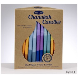 Pure Vegetable Wax Chanukah Candles - Tricolor Mul | Hanukkah | Judaic