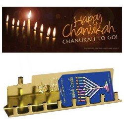 Chanukah To Go - Menorah and Candle Kit | Hanukkah | Judaica