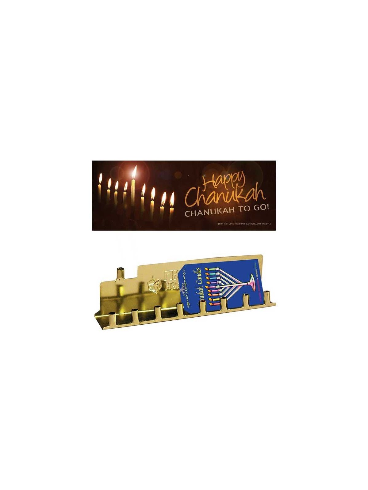 Chanukah To Go - Menorah and Candle Kit | Hanukkah | Judaica