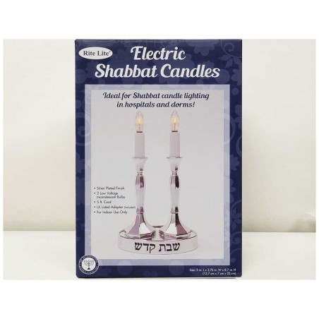 Incandescent Electric Shabbat Candles | Candle Holders | Judaica