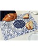 Glass Challah Board, Blue Damask Pattern | Challah Boards | Judaica