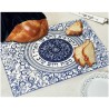 Glass Challah Board, Blue Damask Pattern | Challah Boards | Judaica