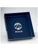Square Navy PS Matzah Tray With Silver Glitter | Passover | Judaica