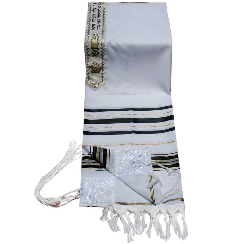 Acrylic (Imitation Wool) Tallit Prayer Shawl in Bl | Tallit/Tallis | J