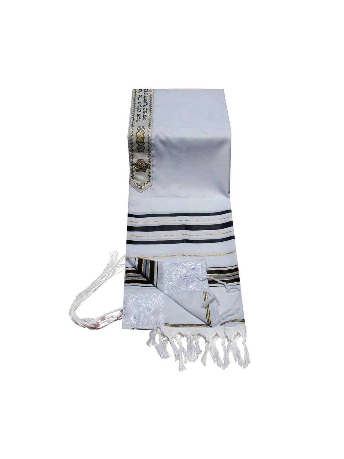 Acrylic (Imitation Wool) Tallit Prayer Shawl in Bl | Tallit/Tallis | J