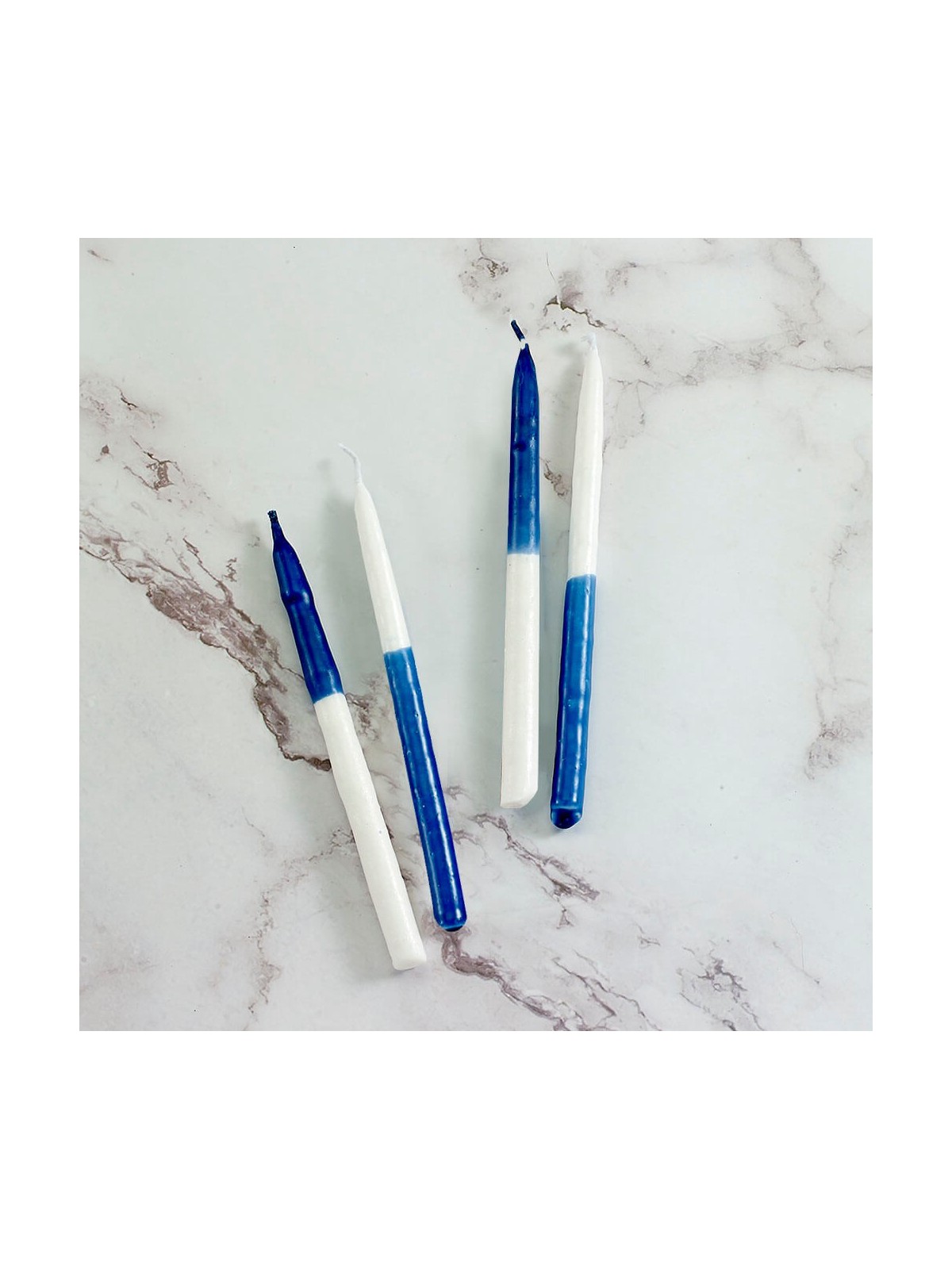 Two-Tone Blue & White Hanukkah Candles | Hanukkah | Judaica