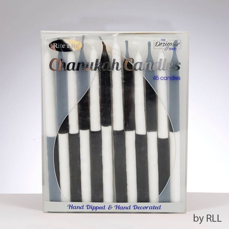 Two-Tone Black & White Hanukkah Candles | Hanukkah | Judaica