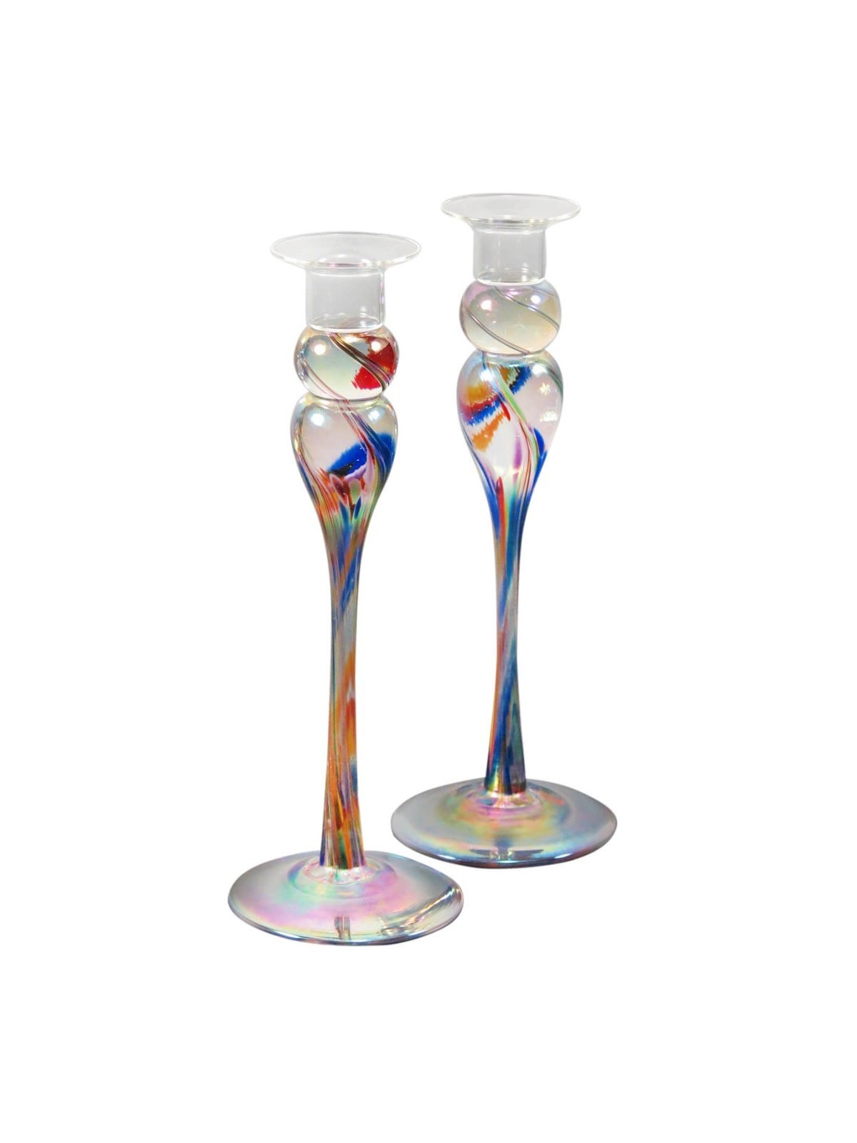 Wedding Glass Keepsake Tall Candlesticks | Wedding | Judaica