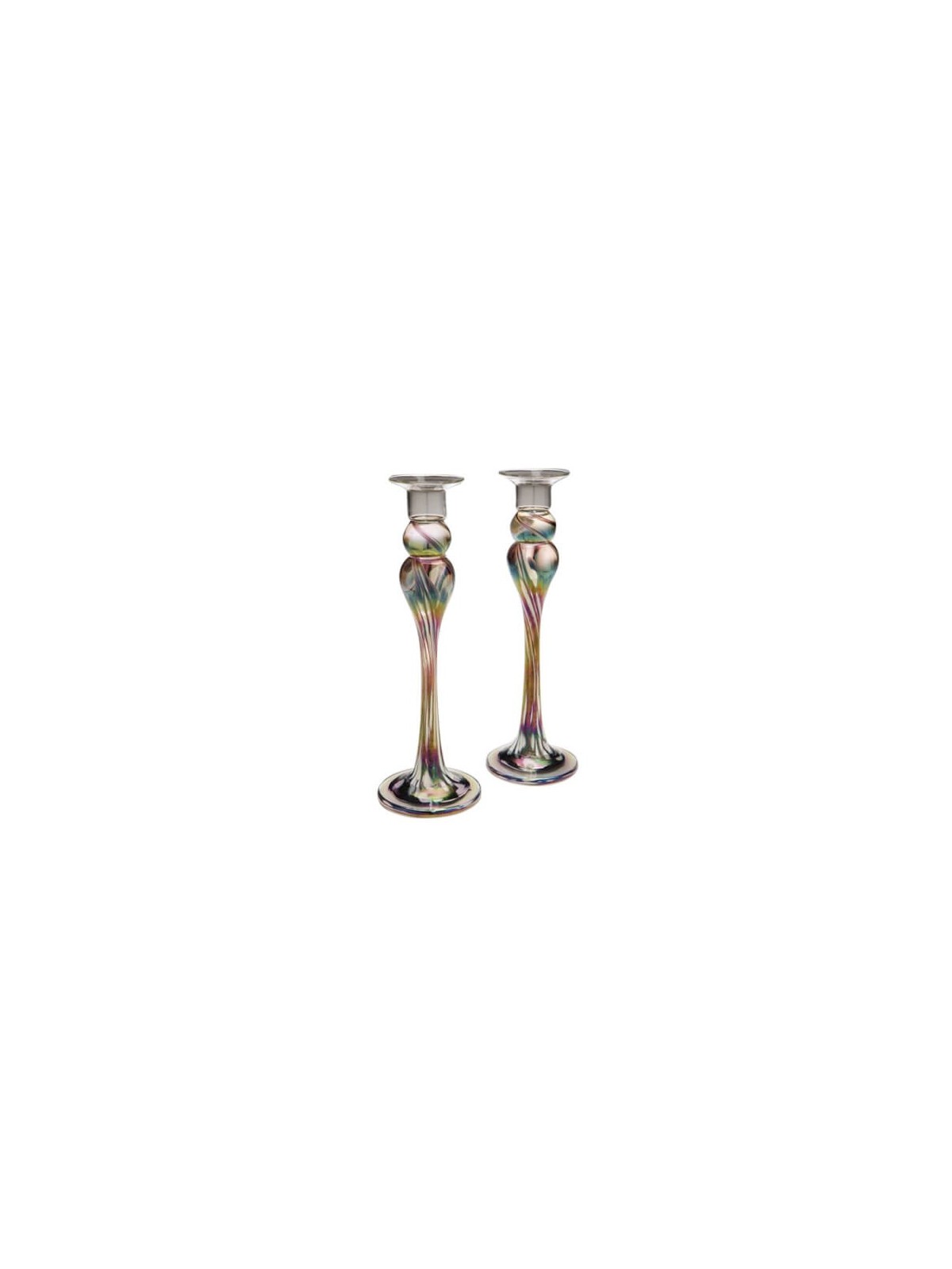 Wedding Glass Keepsake Tall Candlesticks | Wedding | Judaica