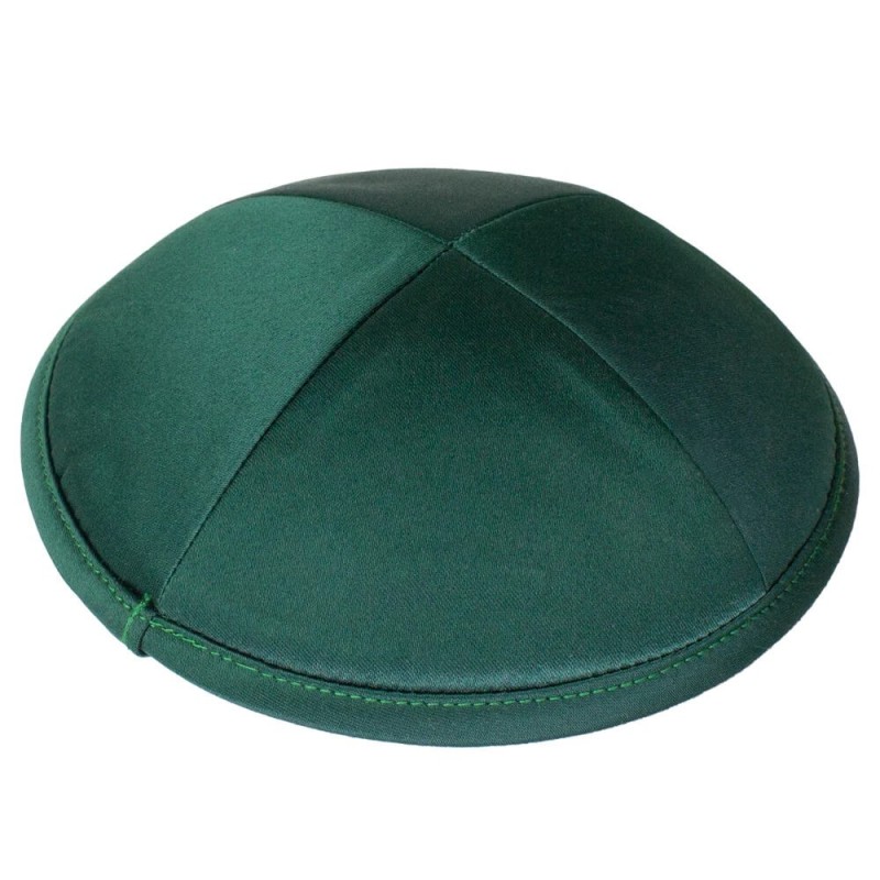 Dark Green Deluxe Satin Kippah | Kippahs | Judaica