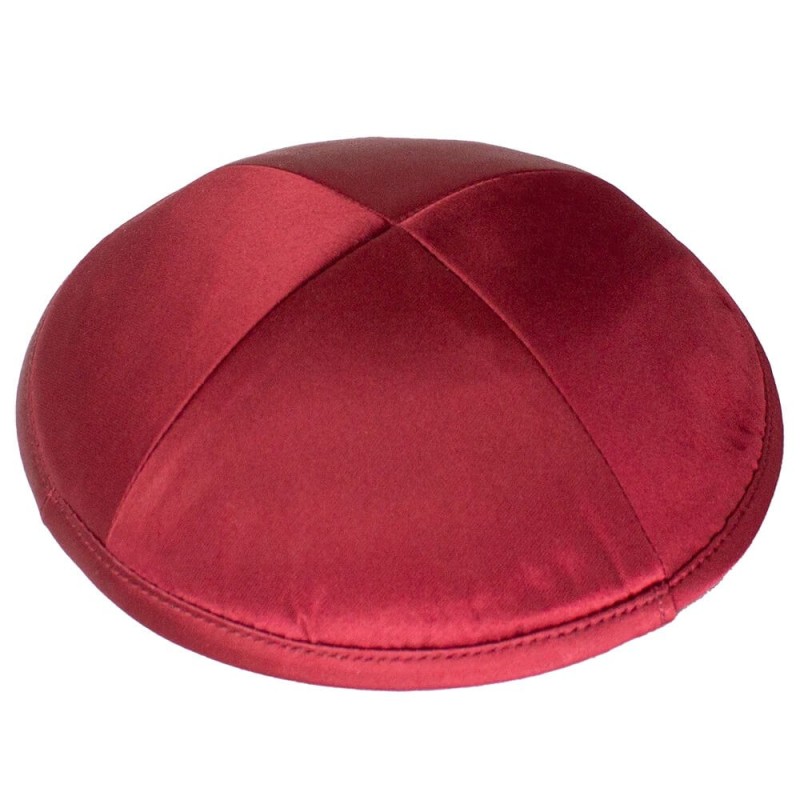 Burgundy Deluxe Satin Kippah | Kippahs | Judaica