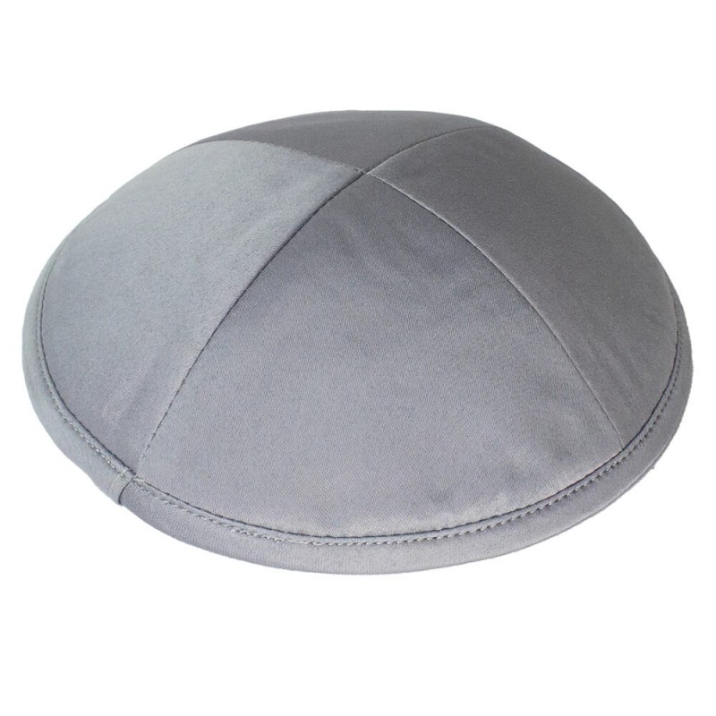 Grey Deluxe Satin Kippah | Kippahs | Judaica