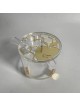 Round Lucite Honey Dish Honey Comb Design | Rosh Hashanah | Judaica