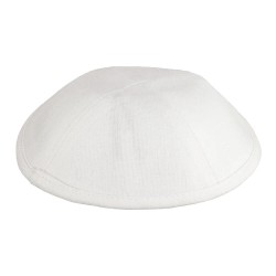 White Deluxe Linen Kippah | Kippahs | Judaica