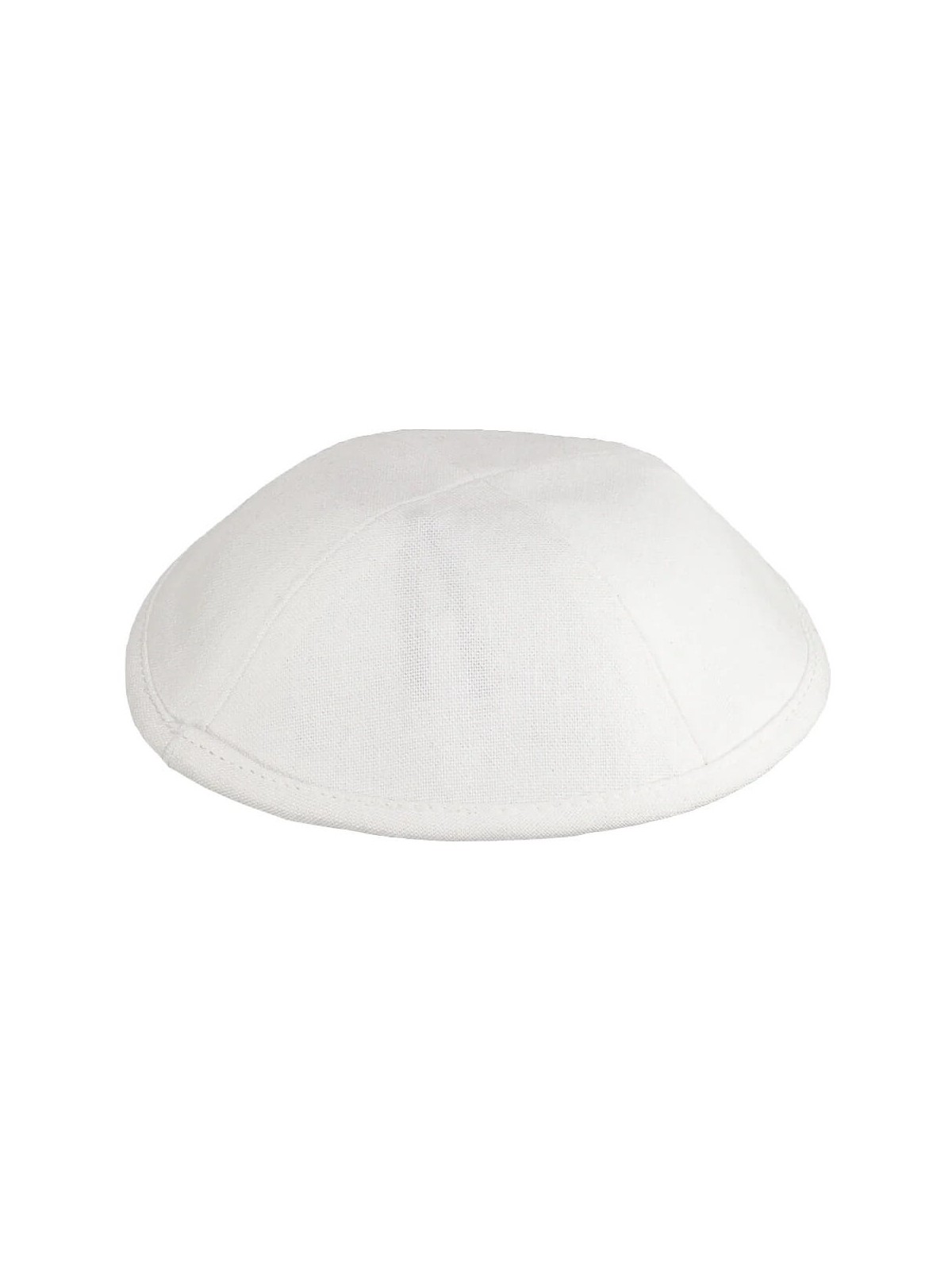 White Deluxe Linen Kippah | Kippahs | Judaica