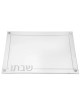 Embroidered Leatherette Lucite and Glass Top Chall | Home Goods | Juda