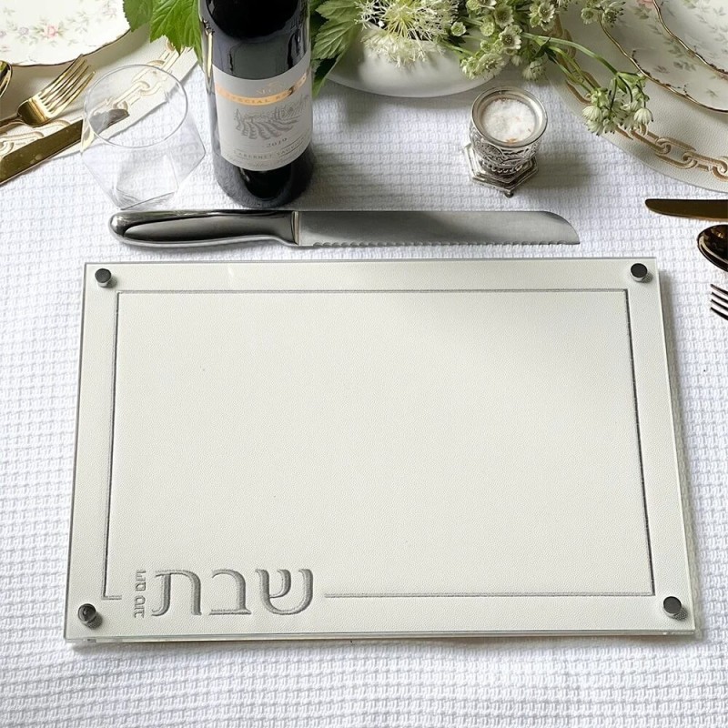Embroidered Leatherette Lucite and Glass Top Chall | Home Goods | Juda