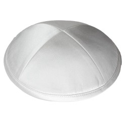 Ivory White Deluxe Satin Kippah | Kippahs | Judaica