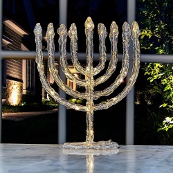 LED Twinkling Menorah Decoration | Hanukkah | Judaica