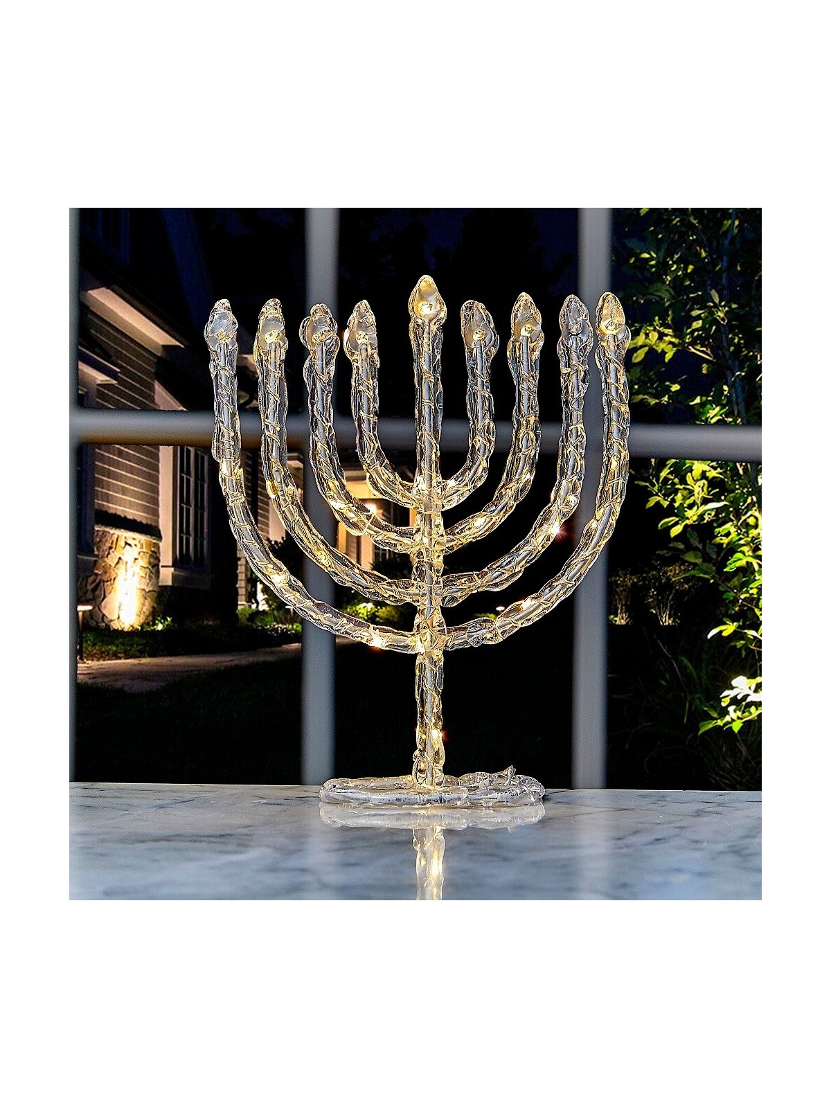 LED Twinkling Menorah Decoration | Hanukkah | Judaica