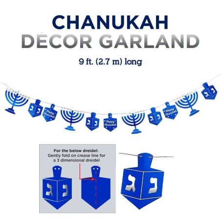 Chanukah Blue/Silver Foil Garland | Hanukkah | Judaica