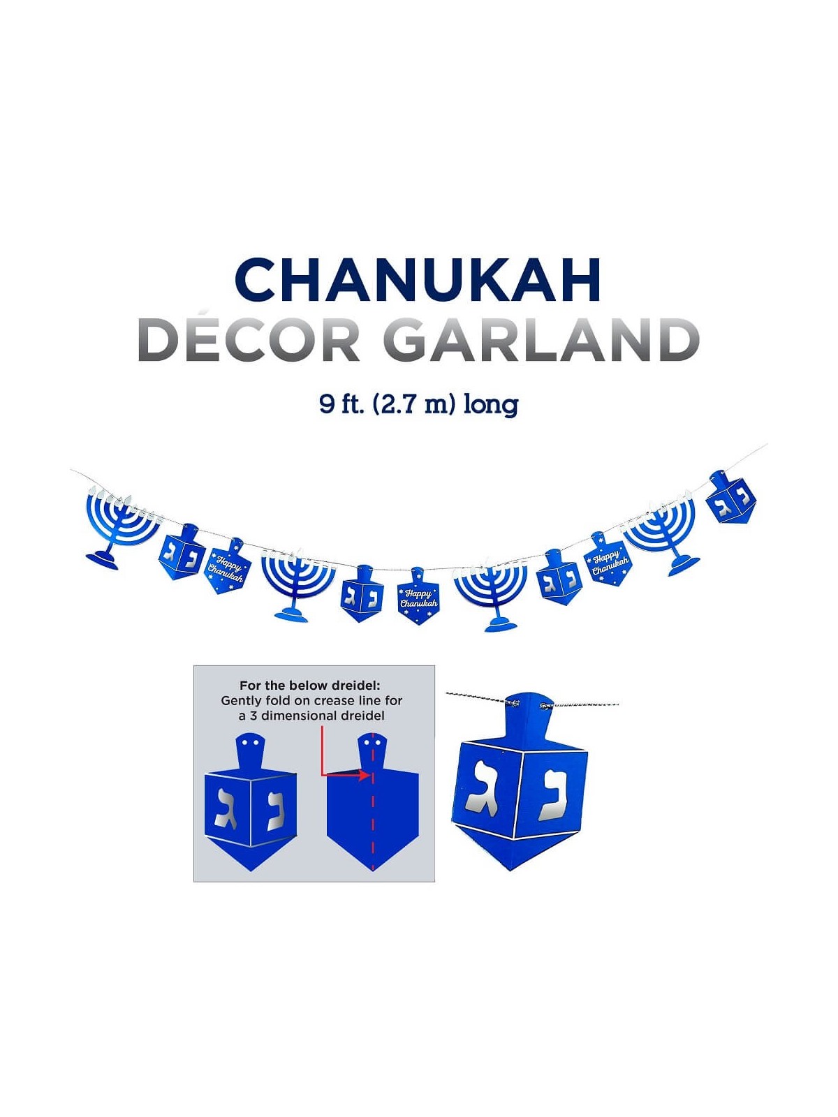 Chanukah Blue/Silver Foil Garland | Hanukkah | Judaica