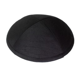 Black Raw Silk Kippah | Kippahs | Judaica