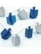 Chanukah Blue And Silver Dreidel Glitter Garland | Hanukkah | Judaica