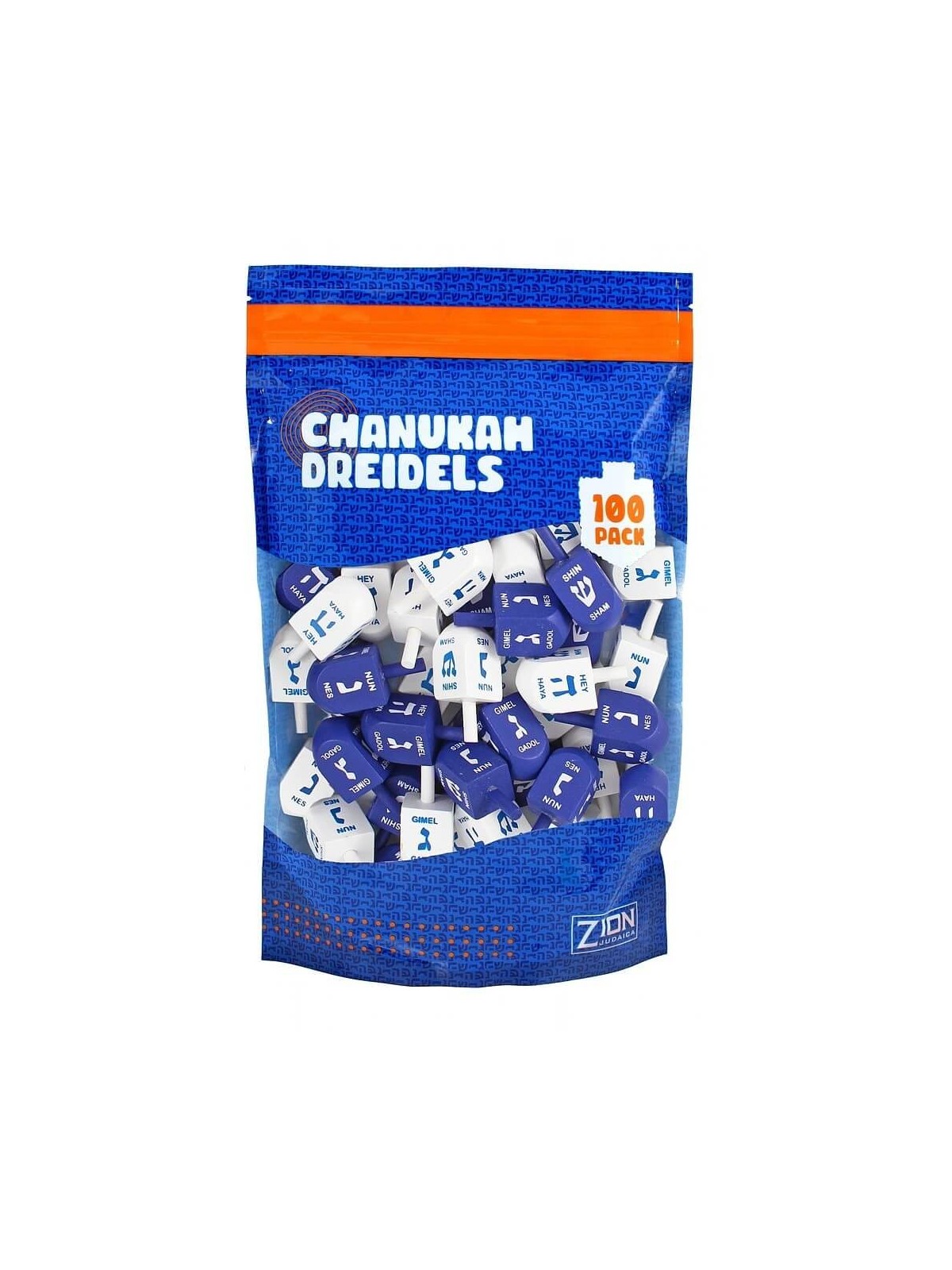 Blue & White Medium Wood Dreidels - 100 pack | Hanukkah | Judaica