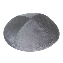 Dark Gray Raw Silk Kippah | Kippahs | Judaica