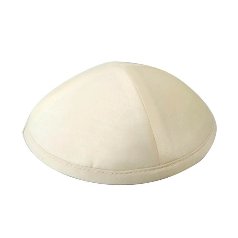Ivory Raw Silk Kippah | Kippahs | Judaica