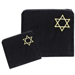 Star of David Tallit and Tefillin Bag - Black | Tallit/Tallis | Judaic