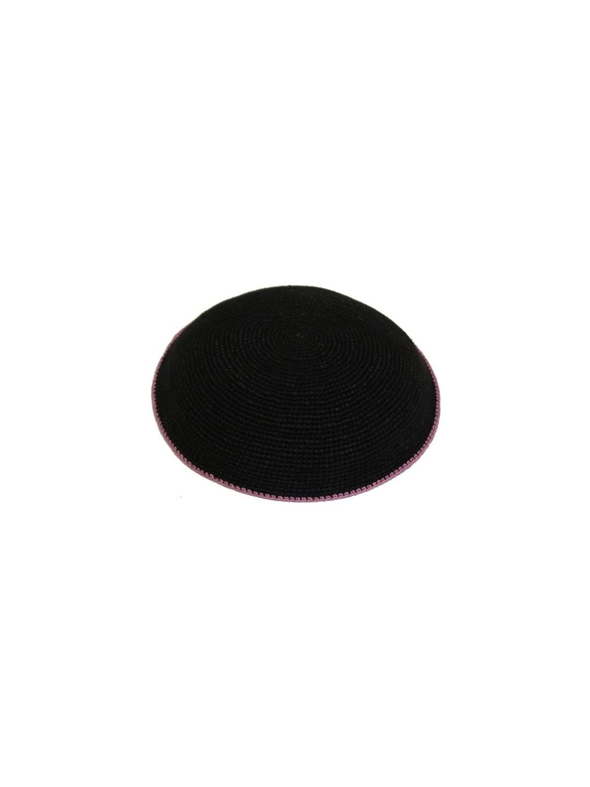 Black Knit Kippot - Lavender Rim | Kippahs | Judaica
