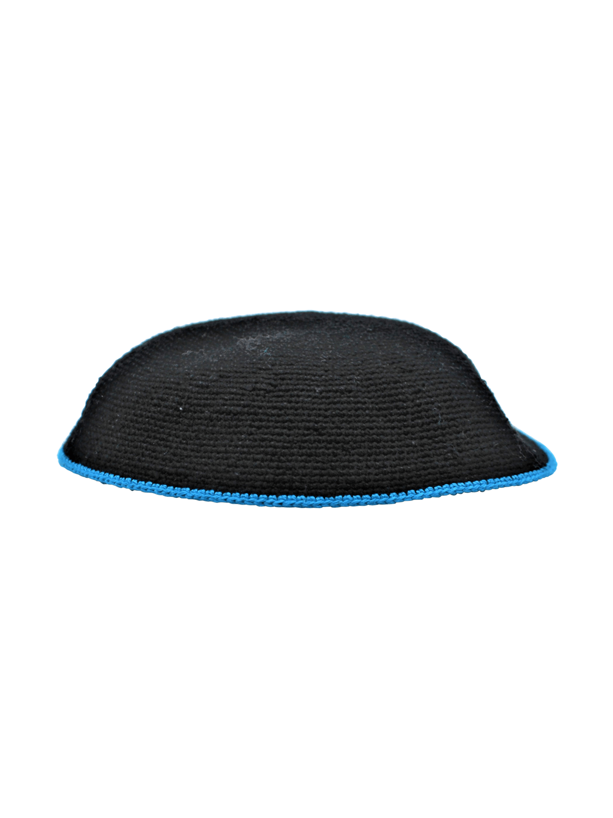 Black Knit Kippot - Teal Rim | Kippahs | Judaica
