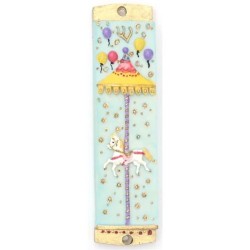 Blue Carousel Mezuzah Case | Mezuzahs | Judaica