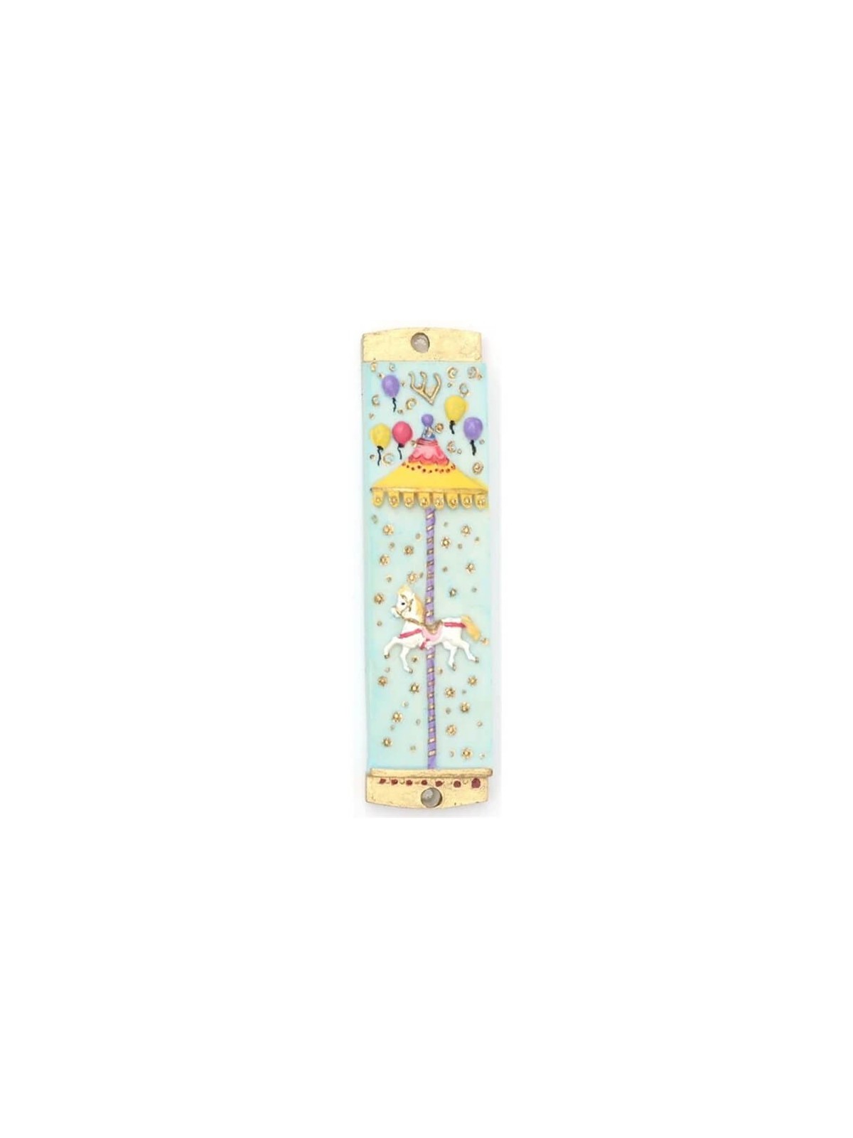 Blue Carousel Mezuzah Case | Mezuzahs | Judaica