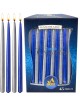 Blue & Silver Metallic Chanukah Candles | Hanukkah | Judaica