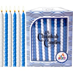 Blue & White Twisted Chanukah Candles | Hanukkah | Judaica