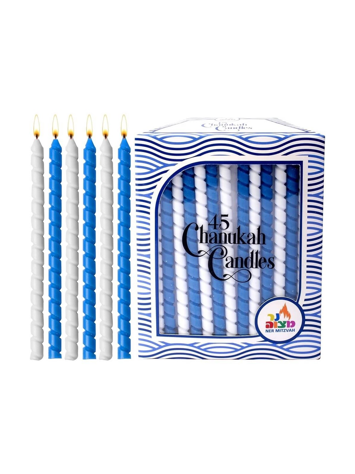 Blue & White Twisted Chanukah Candles | Hanukkah | Judaica