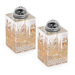 Crystal Salt And Pepper Holder With 4 Sides Gold J | Home Goods | Juda