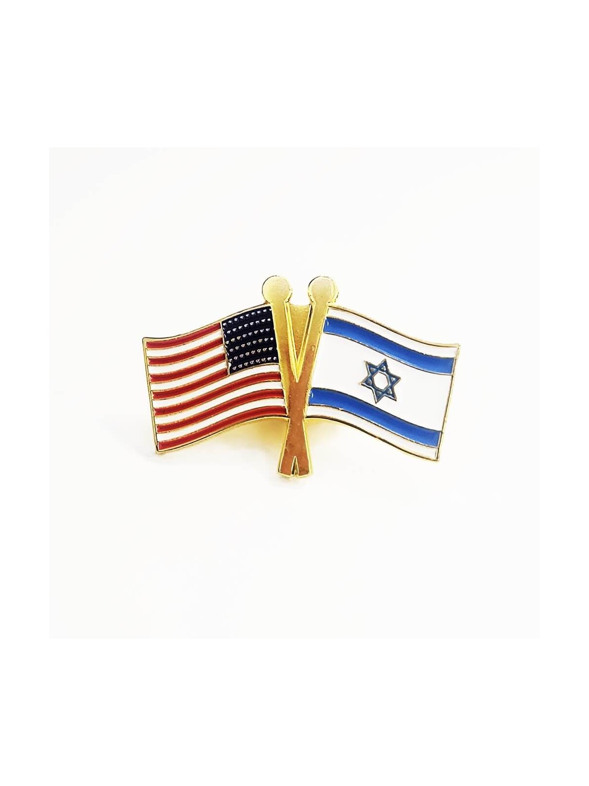Israel & USA Flag Die-Cast Metal and Enamel Pin | Jewelry | Judaica