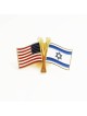 Israel & USA Flag Die-Cast Metal and Enamel Pin | Jewelry | Judaica