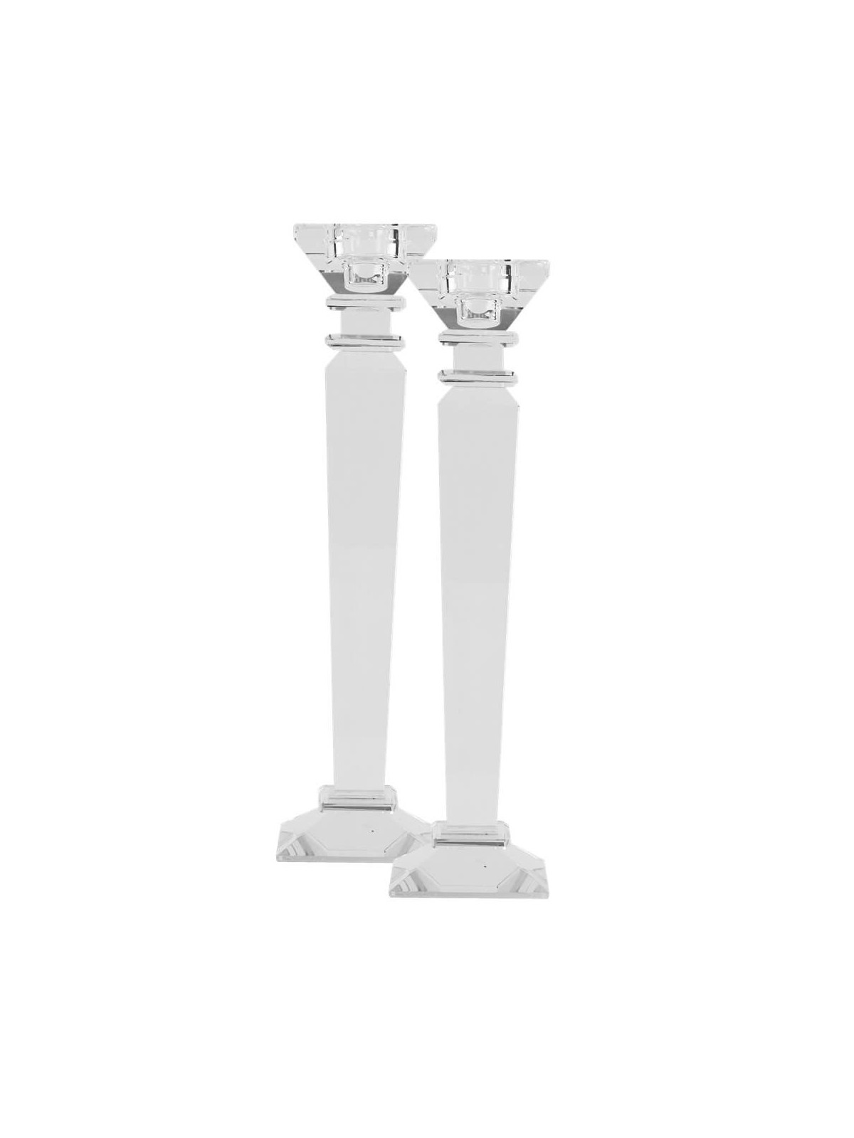 Crystal Candlesticks 12" | Candle Holders | Judaica